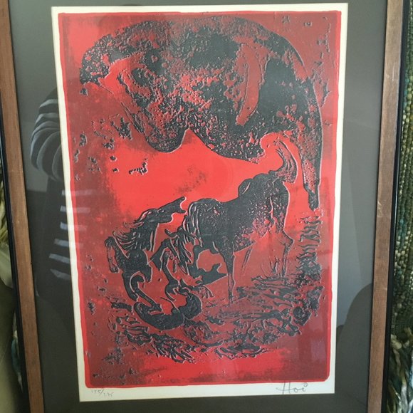 ORIGINAL SERIGRAPH MCM HOI LEBADANG OF HORSES NUMBERED AND SIGNED AB - Picture 1 of 8